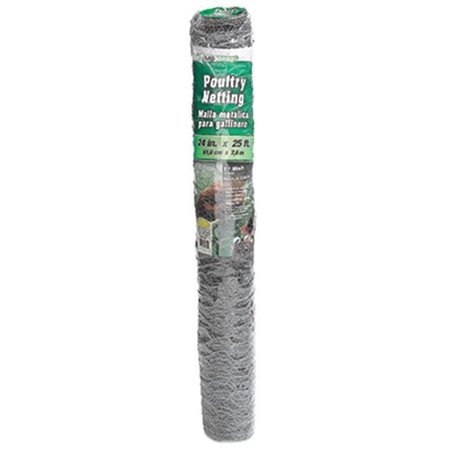 MIDWEST AIRLINES Midwest Air 308404B 24 in. x 25 ft. Galvanized Poultry Net; 1 in. Mesh 360578